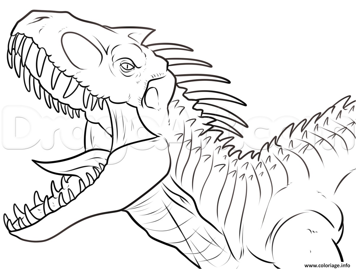 Coloriage T Rex Lego Coloriage Indominus Rex Jurassic Park Dinosaure Dessin   Imprimer