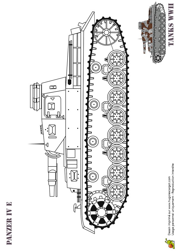 Coloriage Tank Allemand Dessin   Colorier Tank Allemand Ww2 Panther 4 E