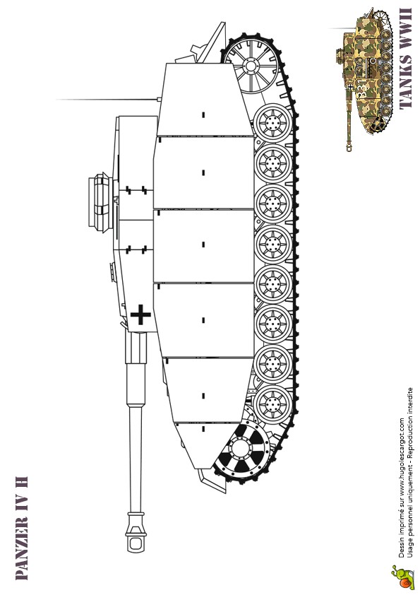 Coloriage Tank Allemand Dessin   Colorier Tank Allemand Ww2 Panther 4 H