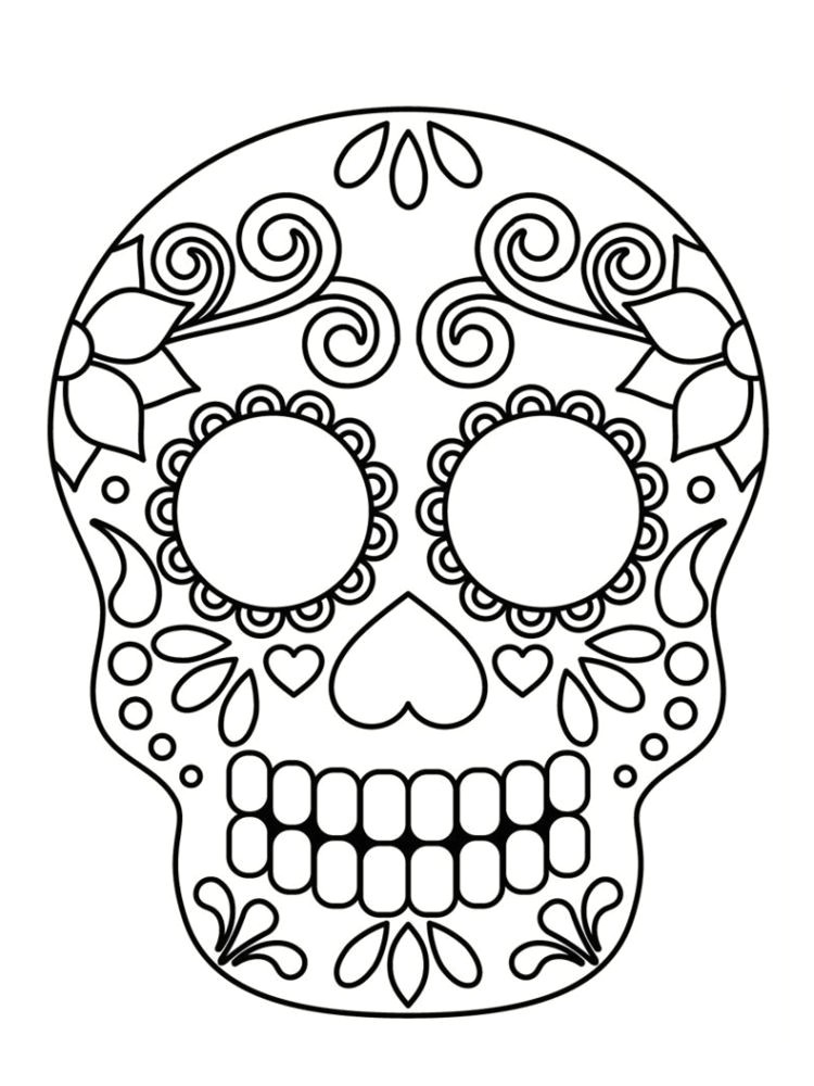 Coloriage Tete De Mort Mexicaine Coloriage Tªte De Mort Mexicaine 20 Dessins   Imprimer