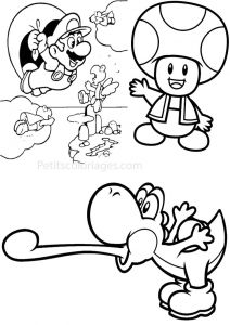 Coloriage toad Et Yoshi Super Mario Bros 167 Video Games – Printable Coloring Pages