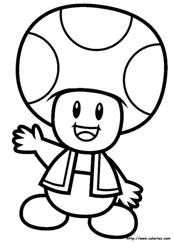 Coloriage toad Le Champignon Coloriage Super Mario Bros Choisis Tes Coloriages Super Mario Bros