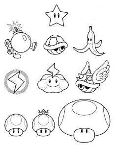 Coloriage toad Mario Mario Kart Items Coloring Pages Crafts for Kids
