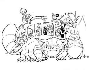 Coloriage totoro Chat Bus totoro Coloring Pages Awesome Mon Voisin totoro Coloriage Adult