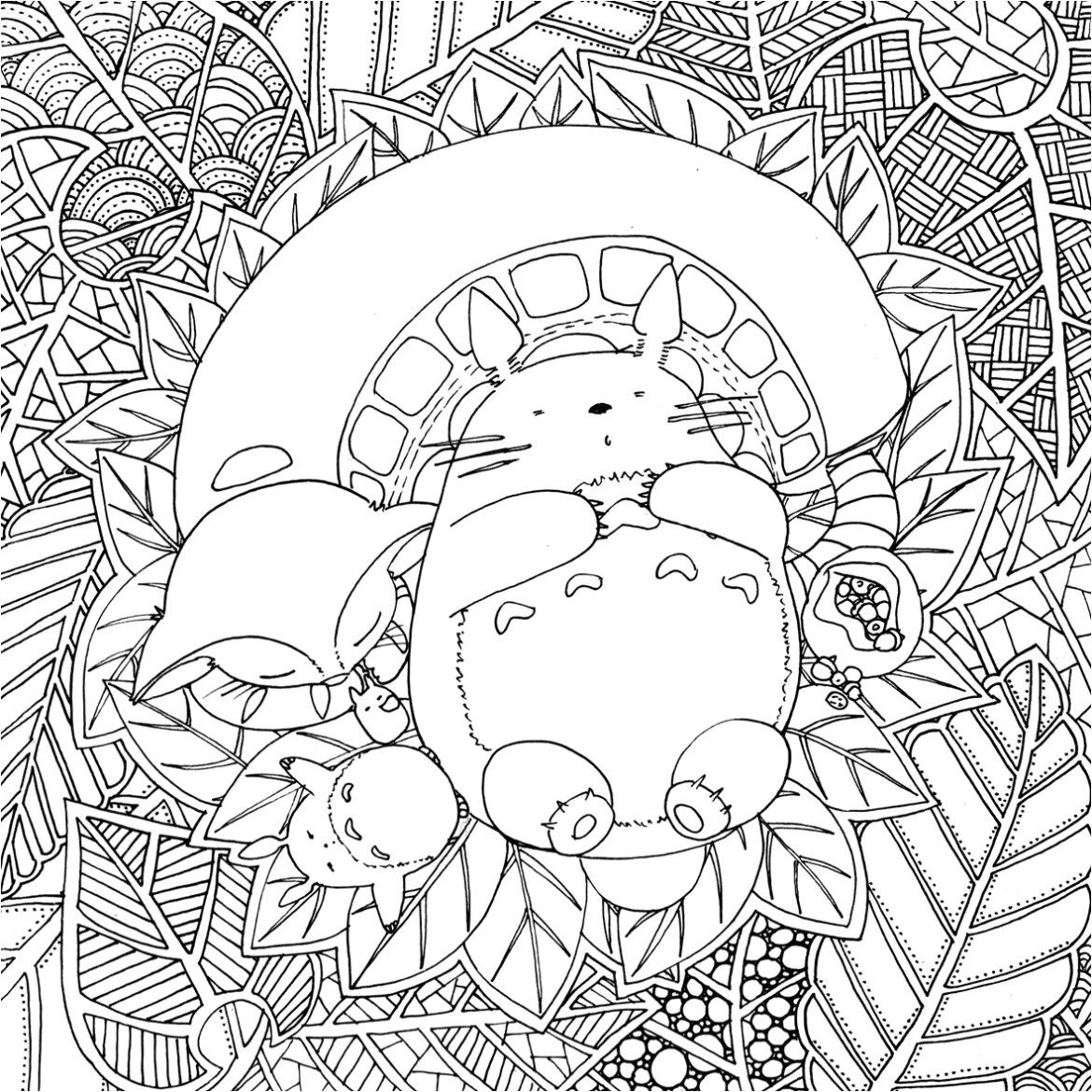 Coloriage totoro En Ligne Coloriage Inspiration totoro De Ghibli Par Chocobo Artherapie