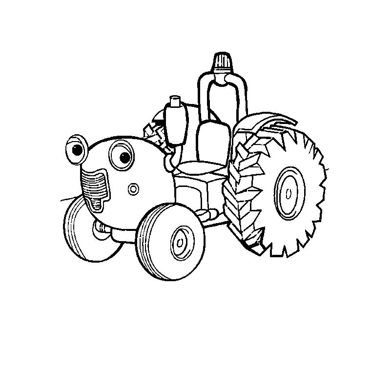 Coloriage Tracteur tom à Imprimer Gratuit Dessins Gratuits   Colorier Coloriage Remorque   Imprimer