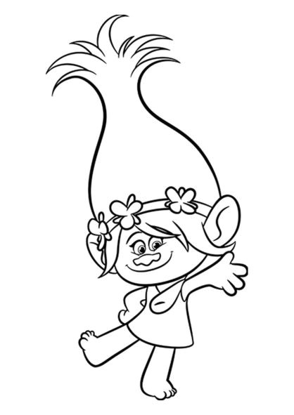 Coloriage Trolls Poppy A Imprimer Coloriage Les Trolls Princesse Poppy Coloring Page
