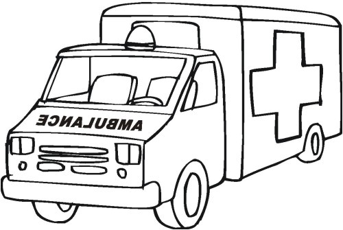 Coloriage Voiture Ambulance Dessins Et Coloriages Coloriage Moyen format   Imprimer Une
