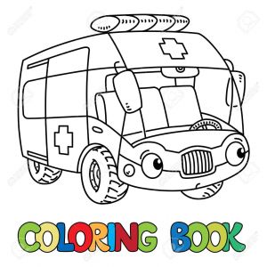 Coloriage Voiture Ambulance Livre De Coloriage Voiture Ambulance Pour Les Enfants Petit