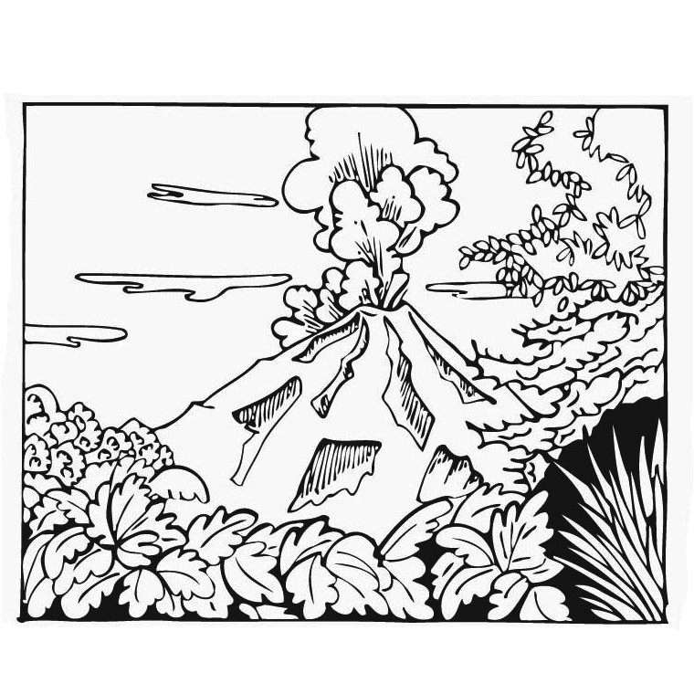 Coloriage Volcans Imprimer Coloriage Volcan En Eruption A Imprimer Gratuit