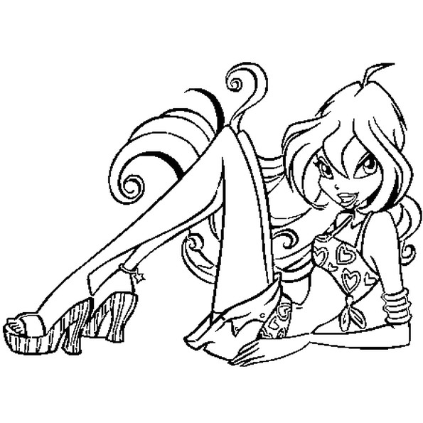 Coloriage Winx En Ligne Coloriage Winx Bloom En Ligne Gratuit   Imprimer