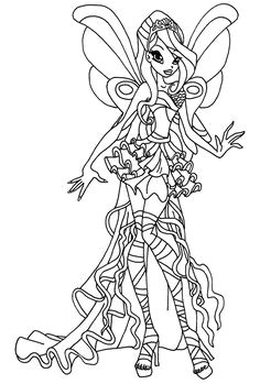 Coloriage Winx Harmonix Bloom Transformation Bloomix Coloring Page