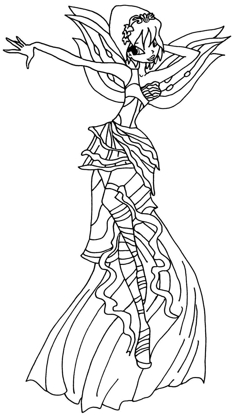 Coloriage Winx Harmonix Tecna Harmonix Bw by Elfkena On Deviantart