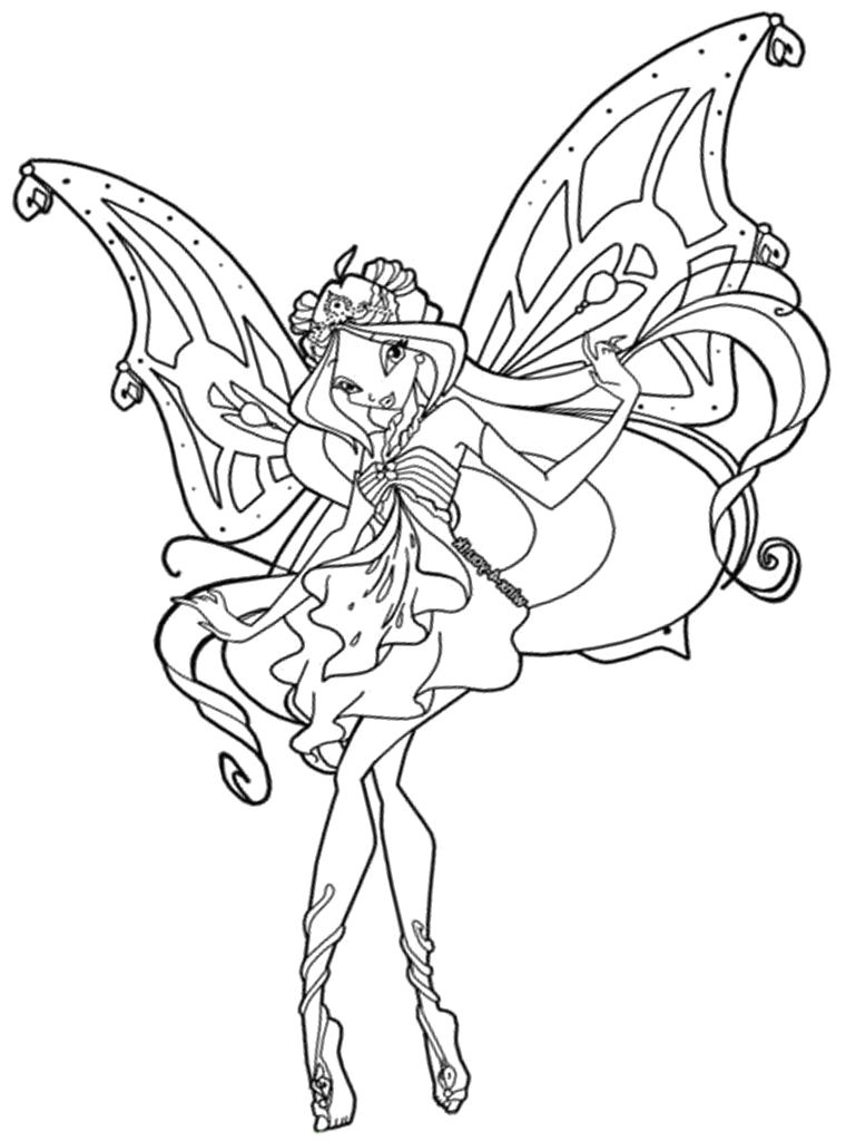 Coloriage Winx Stella Free Winx Club Enchantix Colouring Pages