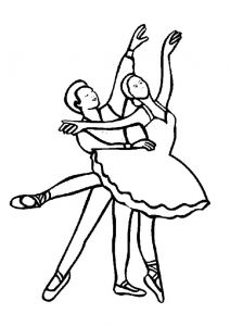 Coloriages De Ballerina Un Couple De Danseurs Dans Leur Magnifique Costume Entrain D