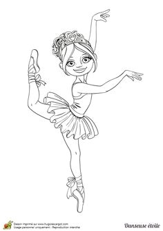 Coloriages De Ballerina Une Danseuse étoile En Train D Executer Une Belle Figure   Colorier