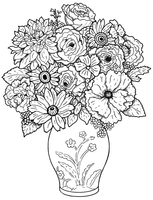 Dessin A Colorier Fleur Adulte Coloriage Adulte Bouquet De Fleurs