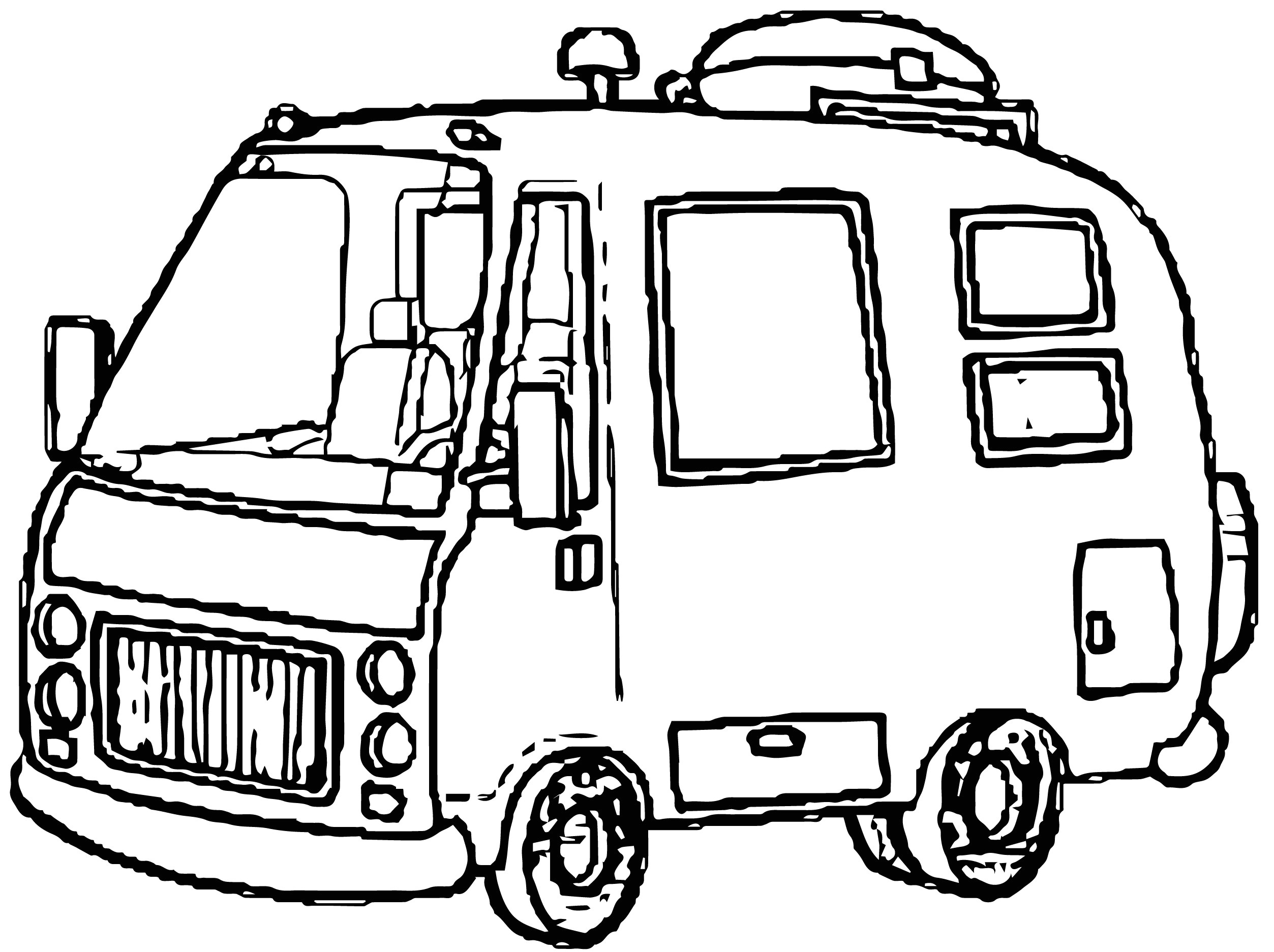 Dessin Coloriage Camion Poubelle Coloriage Camion De Camping   Imprimer Sur Coloriages Fo