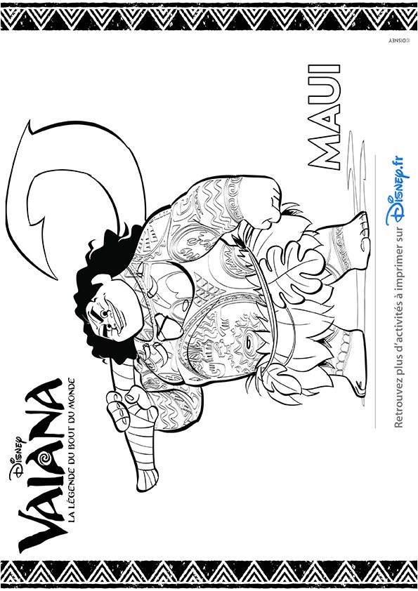 Dessin Coloriage De Vaiana Dessin   Colorier Vaiana La Légende Du Bout Du Monde Maui Et son