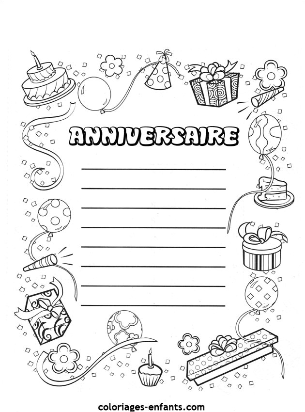 Dessin Joyeux Anniversaire Papa Coloriage Coloriage Anniversaire A Imprimer Coloriage Titi Anniversaire A