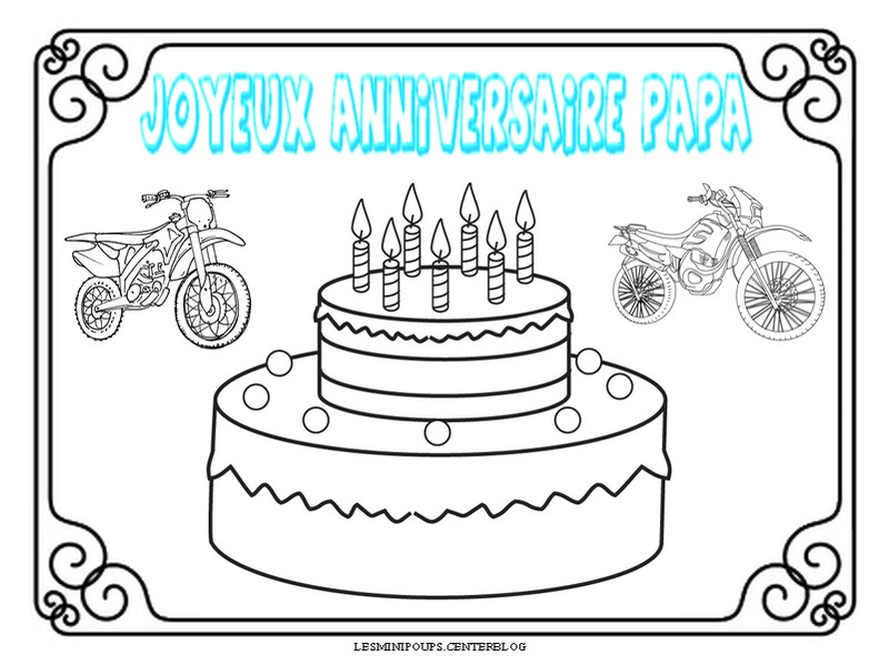 Dessin Joyeux Anniversaire Papa Coloriage Coloriage Anniversaire De Papa