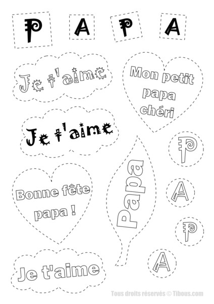 Ecriture Bonne Fete Papa Coloriage Contes Pour Enfants Coloriages De Tibous Coloriages Fªte Des