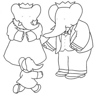 Famille Babar Coloriage Coloriage Babar En Ligne Gratuit   Imprimer