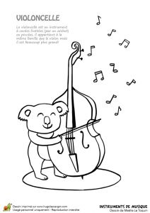 Hugo L Escargot Coloriage Instrument De Musique Dessin   Colorier Instrument De Musique Typique Le Violoncelle
