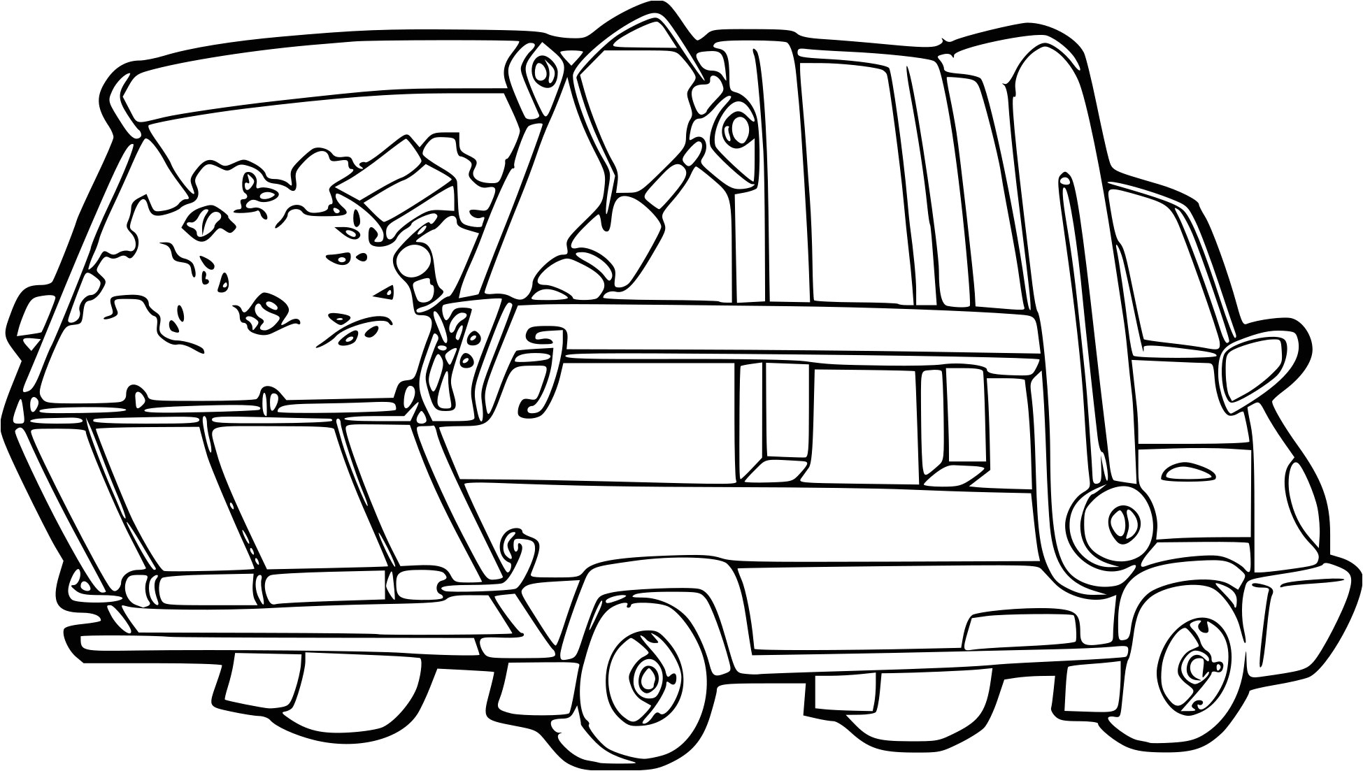 Image Coloriage Camion Poubelle Coloriage Camion Poubelle   Imprimer