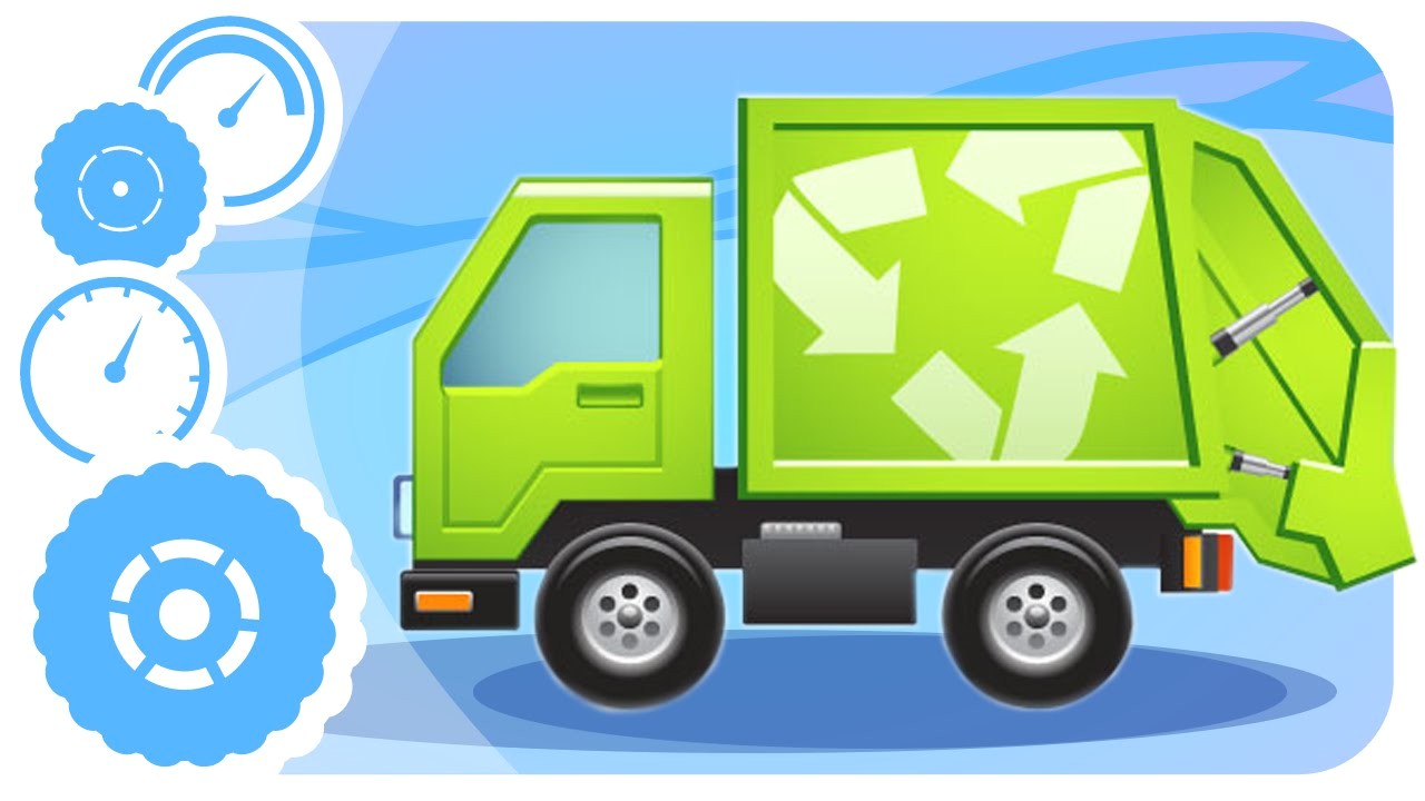 Image Coloriage Camion Poubelle Dessin Animé Voiture Camion Poubelle Camion Voiture De Course