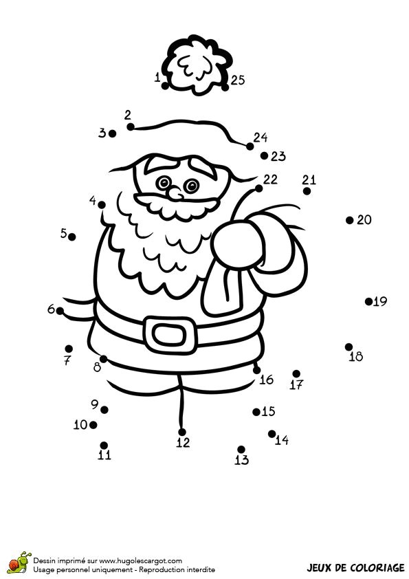 Jeux De Coloriage Papa Noel 14 Meilleures Images Du Tableau Points   Relier De Brigitte Amey Sur