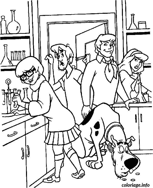 Jeux De Coloriage Scoubidou Coloriage Scoubidou Et Sa Bande Dans Un Laboratoire Dessin