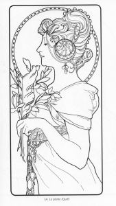Les Grands Classiques Art Déco 100 Coloriages Anti Stress Alphonse Mucha Coloring Pages B Alphonse Mucha Coloring Book B