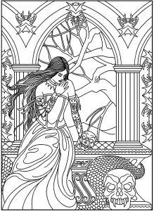 Les Grands Classiques Art Déco 100 Coloriages Anti Stress to Print This Free Coloring Page Coloring Adult Fantasy Woman