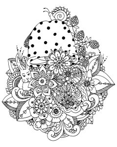 Livre Coloriage Adulte Fleur Dirigez L Illustration Fleurs Dessin De Griffonnage De Champignon