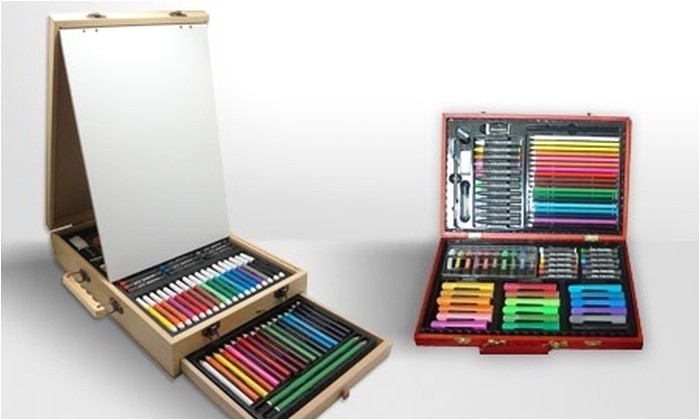 Malette De Coloriage En Bois Mallette En Bois Et Accessoires Pour Dessin Et Peinture Au Choix
