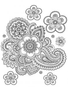 Modele Coloriage Mosaique Coloriage Adulte Paisley Difficile Coloriages