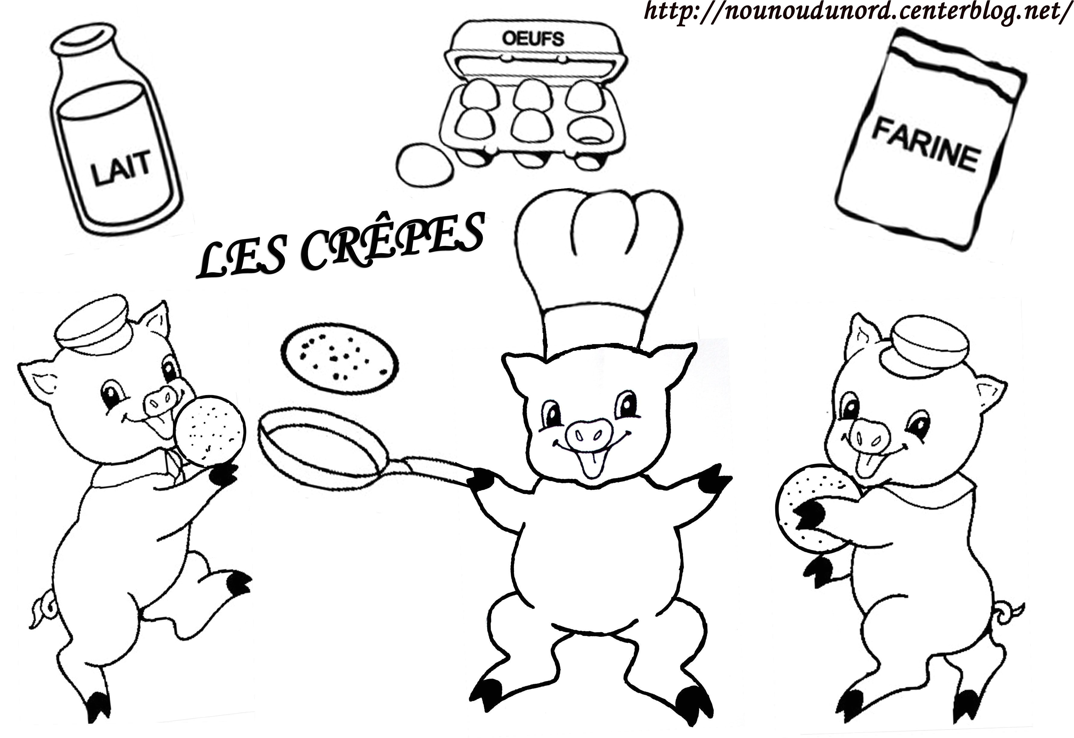 Nounou Du nord Coloriage Chandeleur Coloriage Des 3 Petits Cochons Qui Font Des Crepes