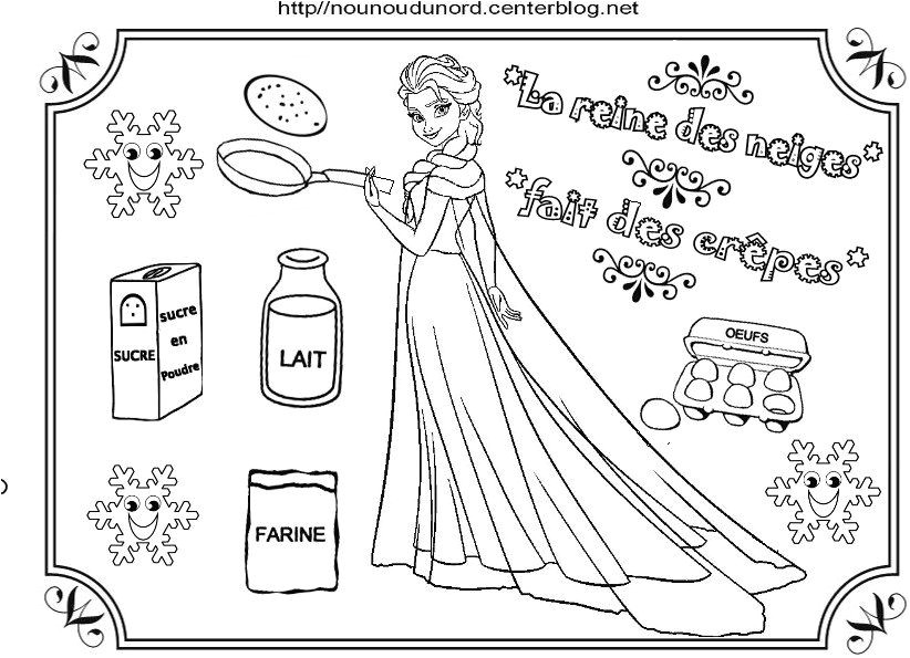 Nounou Du nord Coloriage Chandeleur Coloriage La Reine Des Neiges Fait Des Crªpes