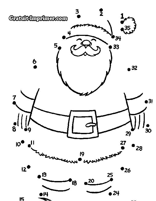 Papa Noel Image Coloriage Jeu De P¨re No L Jeu Pour Enfant Relier Lesppoints Dessin Pere