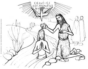 Bapteme De Jesus Coloriage Illustration Dessin Image Pour Bapteme