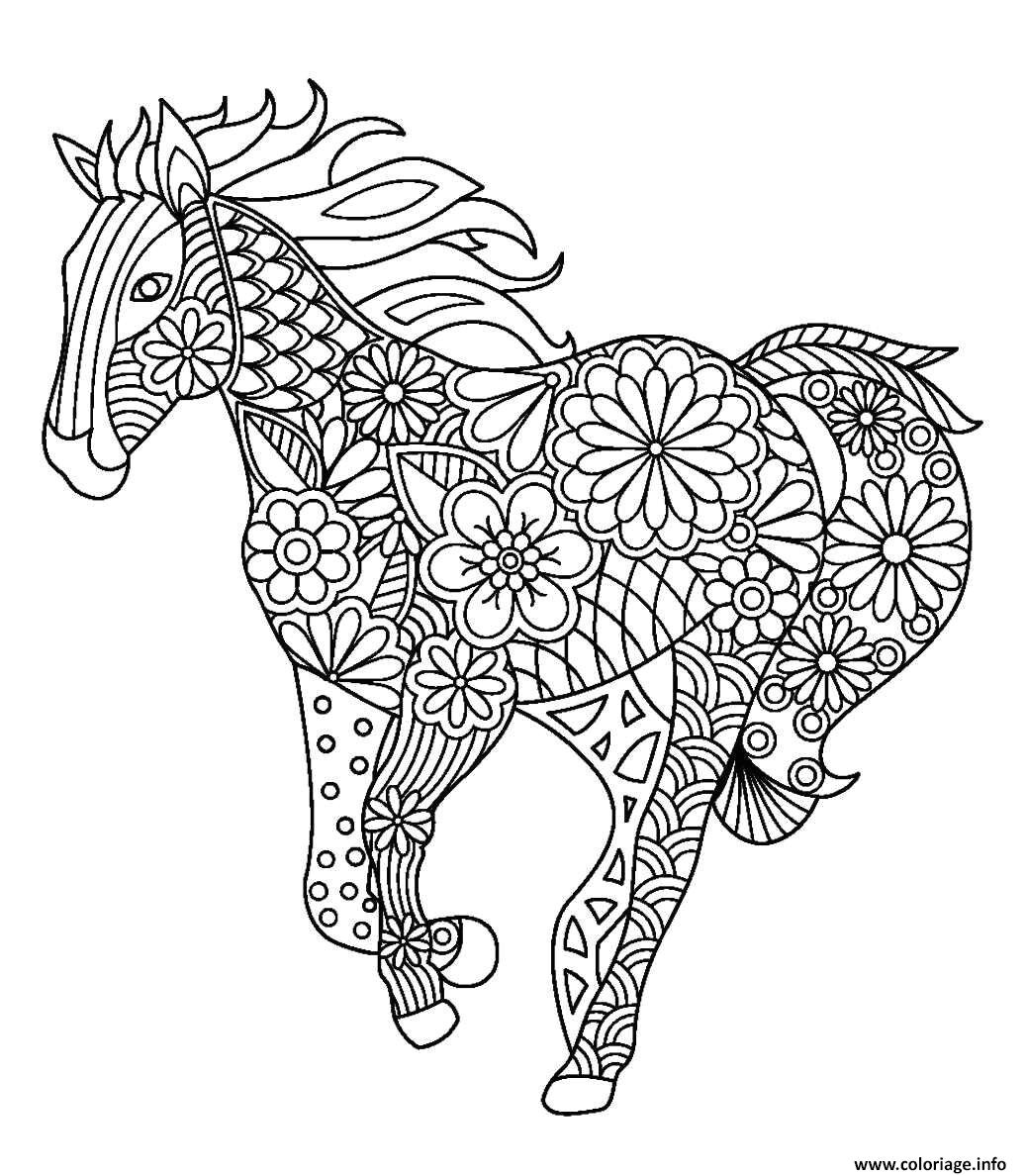 Beau Coloriage De Chevaux Idees De Fait Main Dessin Mandala A Imprimer