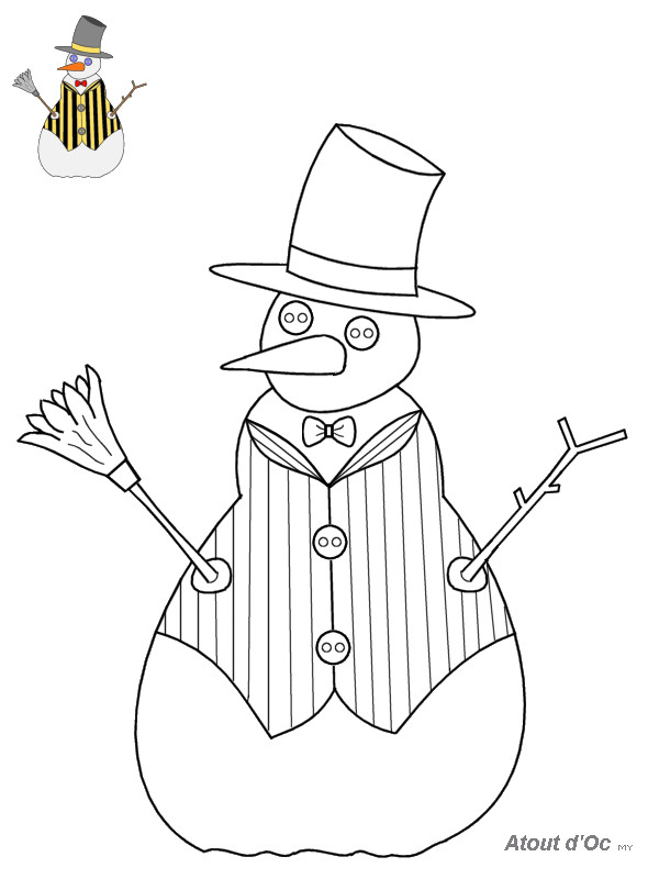 Bonhomme De Neige En Coloriage Noel Coloriage Bonhomme De Neige Majordome