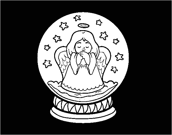 Boule De Neige Coloriage Coloriage De Boule De Neige Avec Ange Pour Colorier