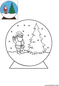 Boule De Neige Coloriage Coloriage De Noël La Boule à Neige De Noël à Imprimer
