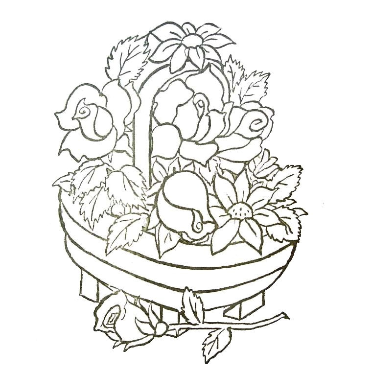 Bouquet De Fleurs Coloriage Coloriage Panier De Fleurs A Imprimer Gratuit