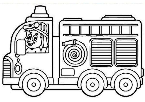 Camion De Pompier Coloriage A Imprimer Dessin Camion De Pompier En Couleur