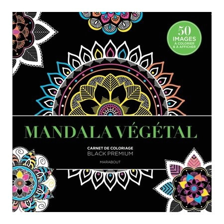 Carnet De Coloriage Black Premium Mandala Végétal Carnet De Coloriage Black Premium 50