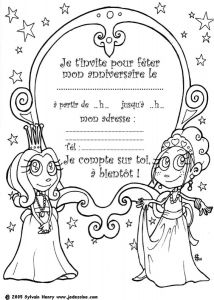 Carte Coloriage A Imprimer Coloriages Invitation Princesse Fr Hellokids
