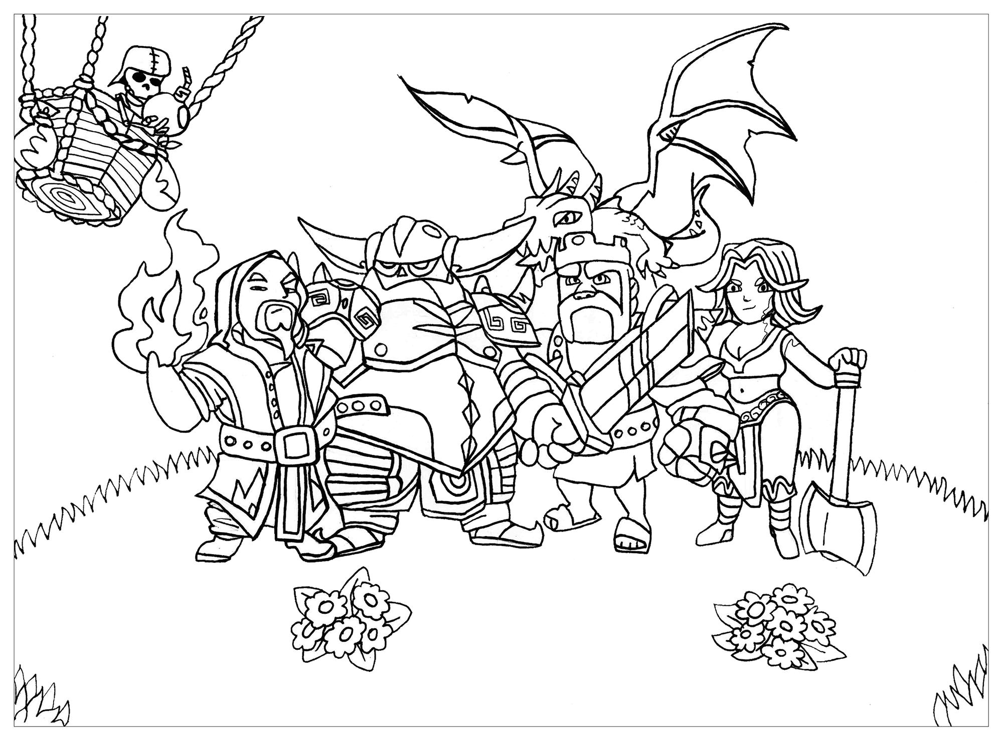 Clash Of Clans Coloriage Coloriage Clash Royale Zappy
